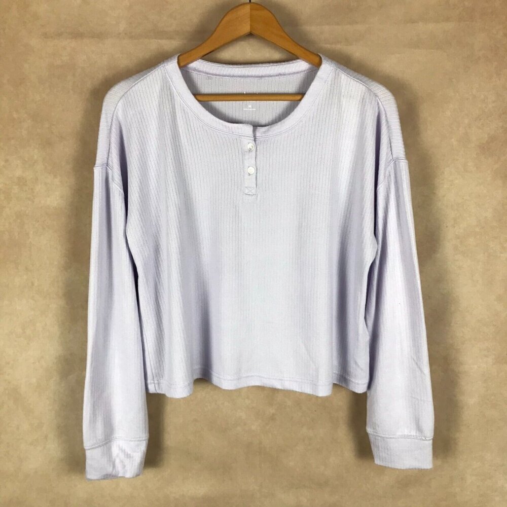 JENNI Long Sleeve Purple Henley Pajama Top NWT XXL
